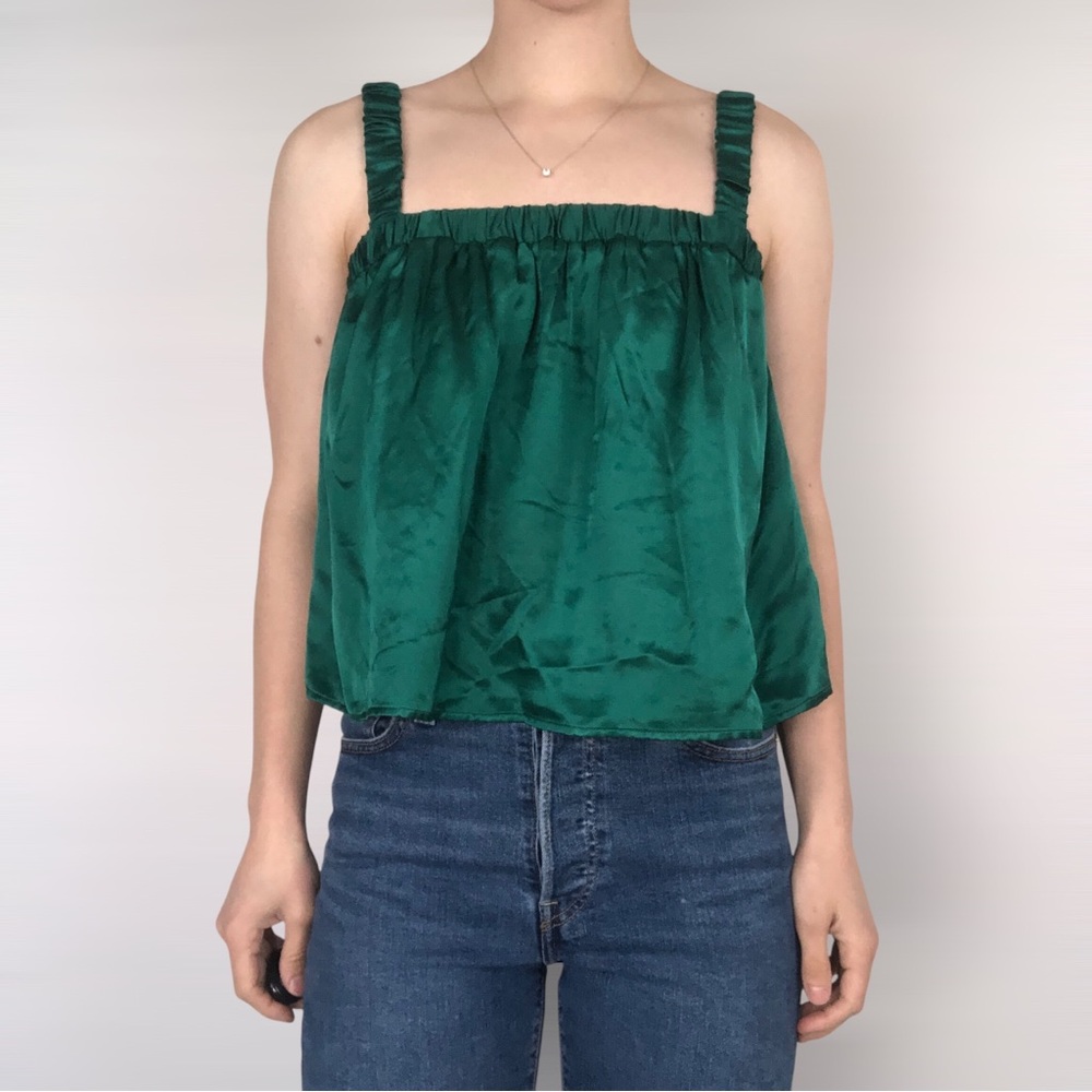 NWT Nation LTD‎ Rivka Babydoll Square-neck Tank Emerald Green Size M